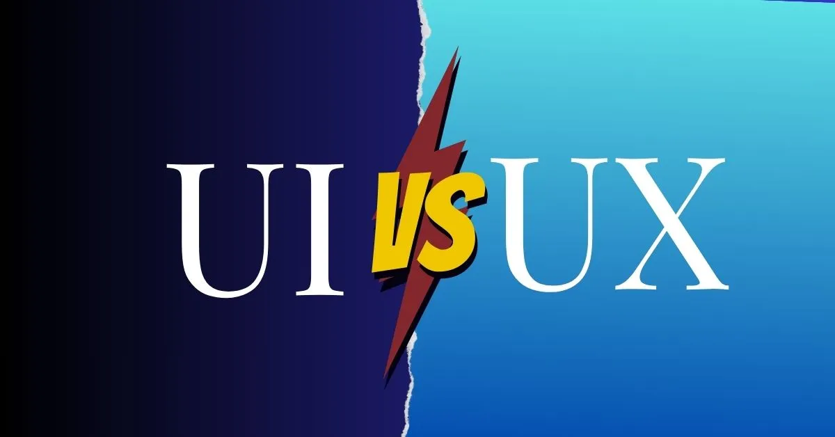 Illustration showing the difference between UI and UX for web design